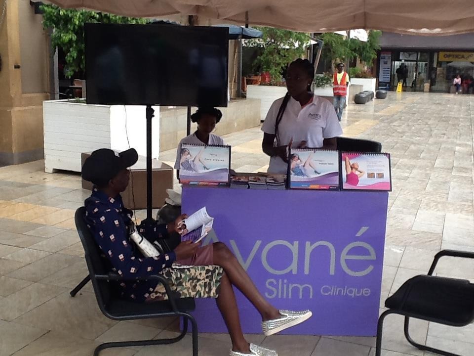 Avané consultation booth set up in a shopping mall